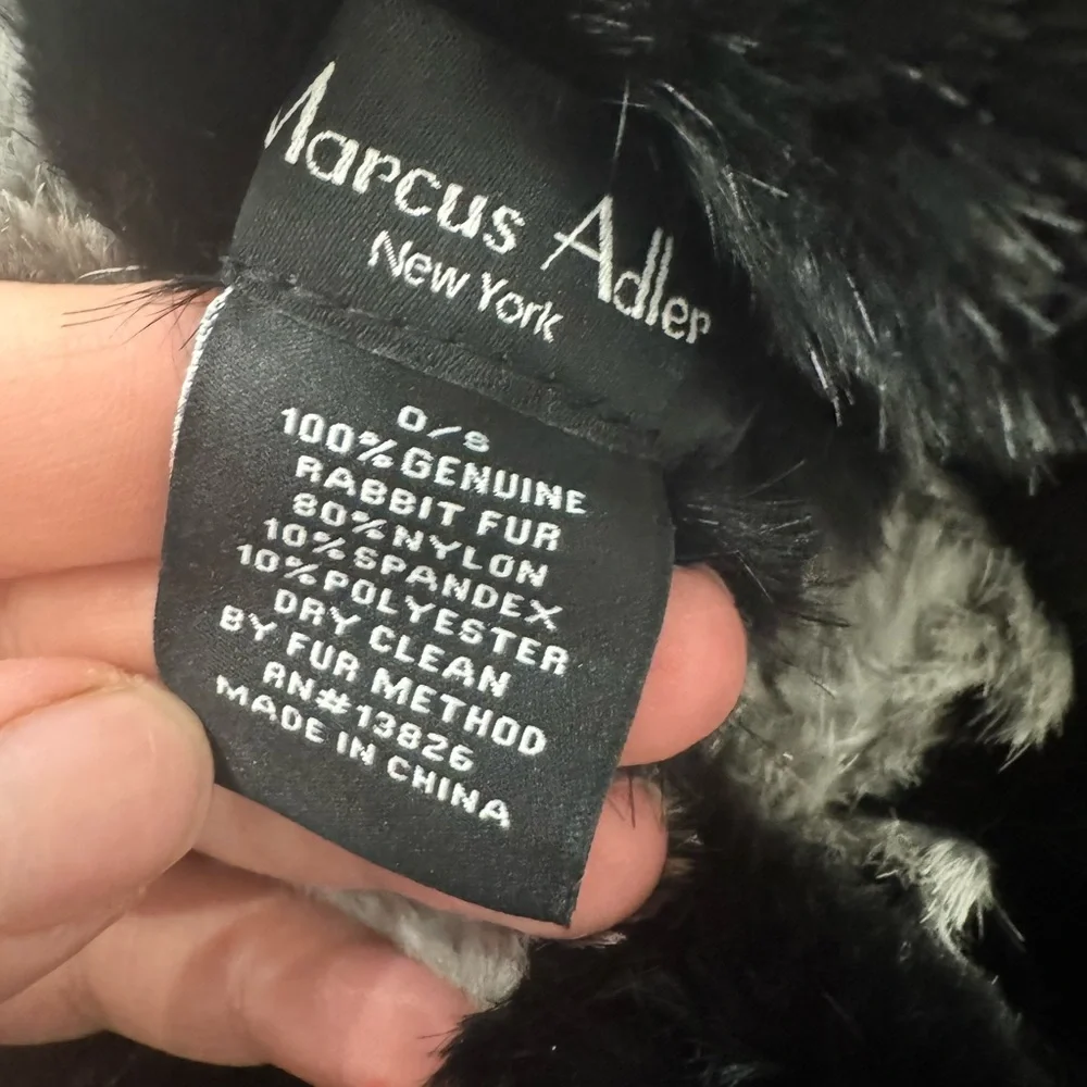 MARCUS ADLER 100% Genuine Rabbit Fur Criss Cross Headband Stretchable Warm NWT